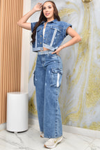 CONJUNTO DENIM CARGO, HORMA PERFECTA REF. BY-255002